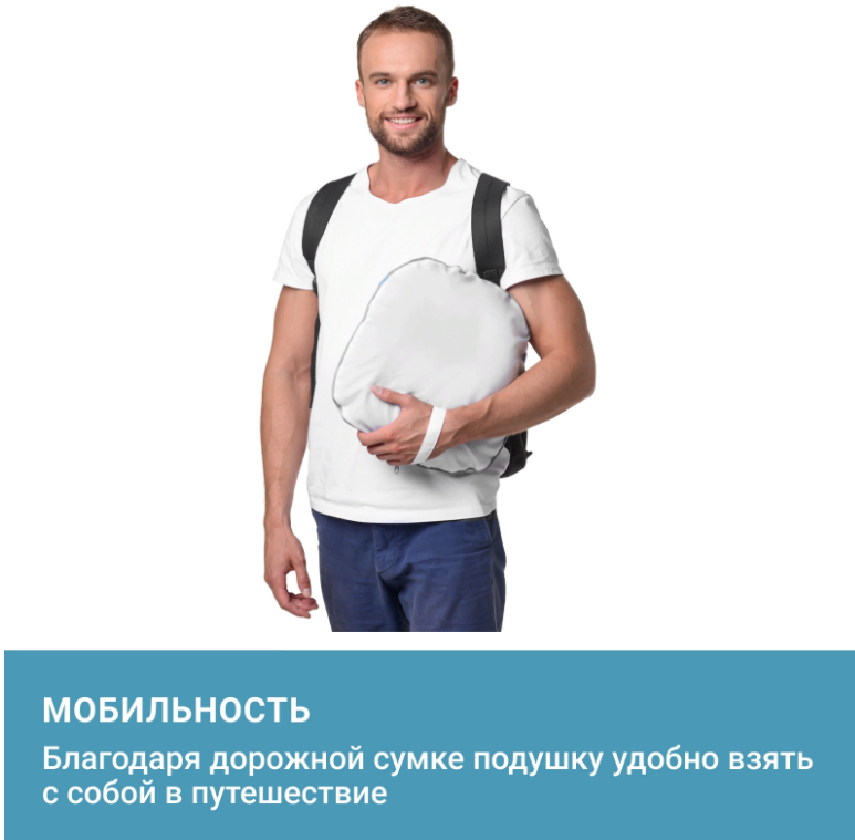 Ортопедическая подушка CRUISE П36 Трелакс для путешествий с эффектом памяти купить в OrtoMir24